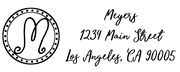 Fun Circle Swirl Letter M Monogram Stamp Sample